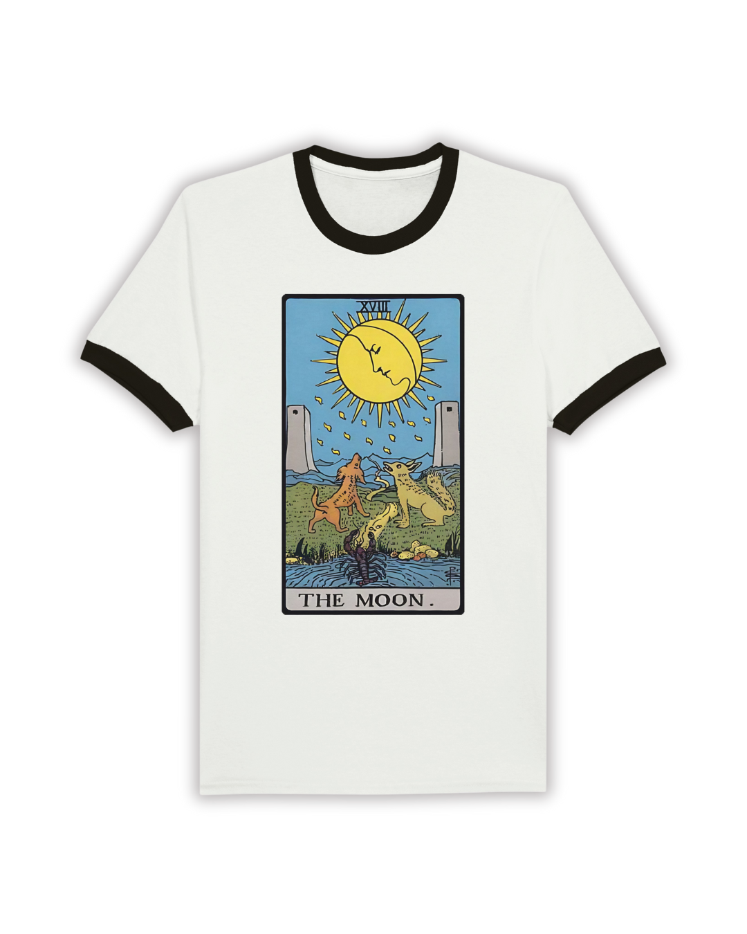 THE MOON Tarot Card Ringer Shirt