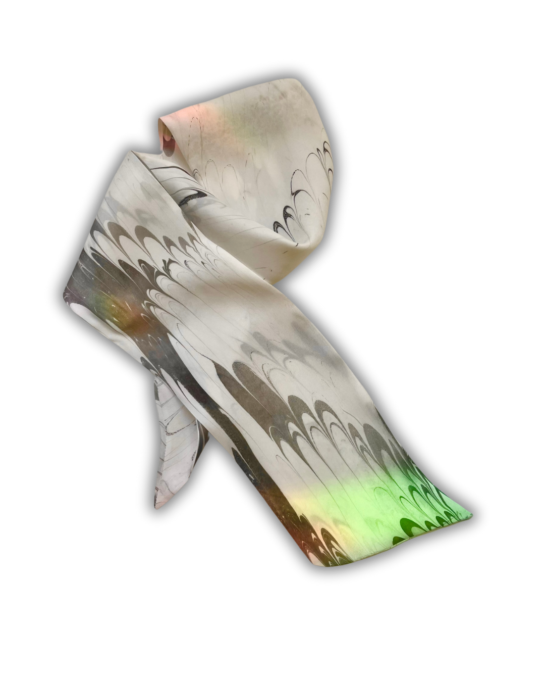 SMOKE Marbled Silk Scarf