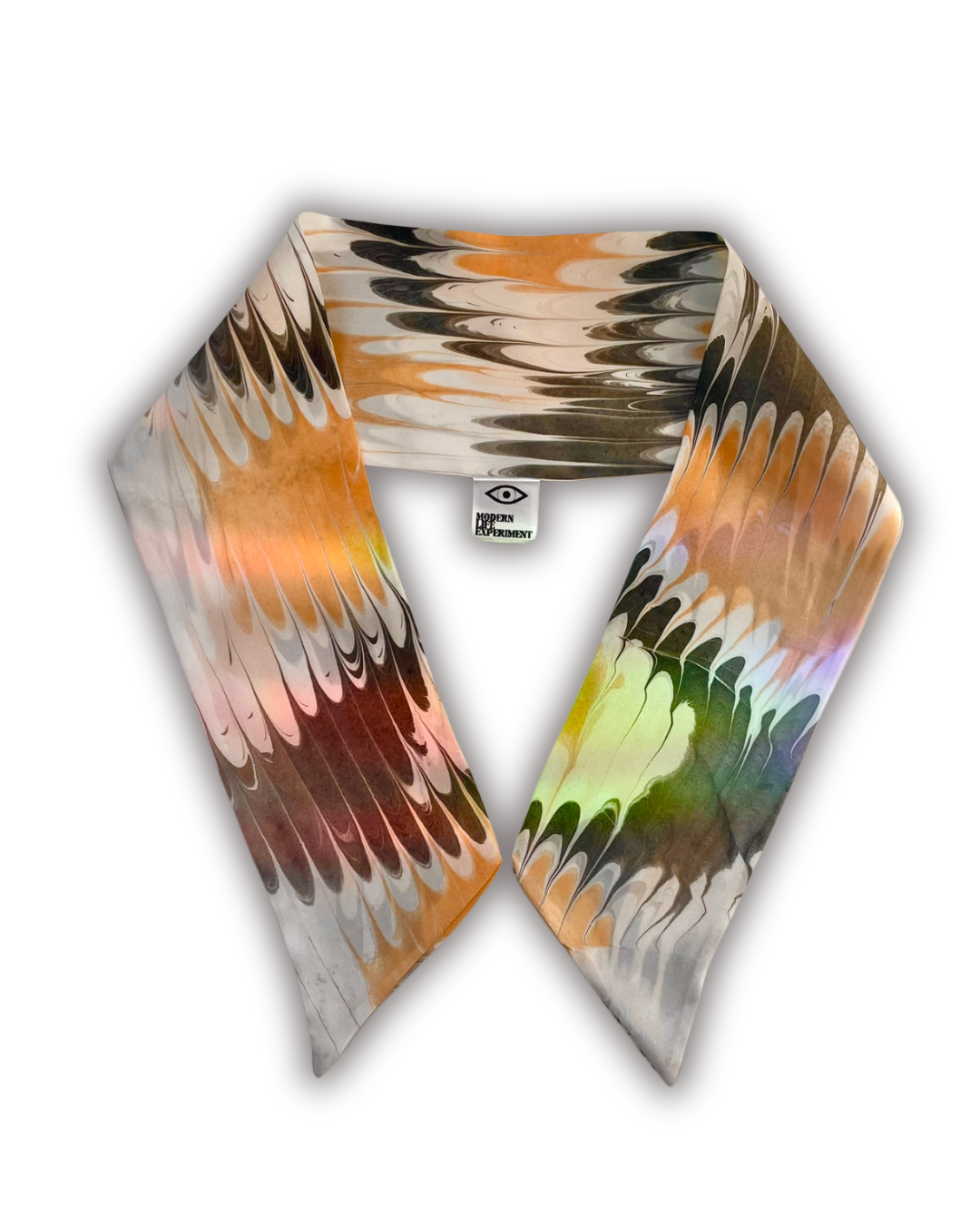 TANGERINE SMOKE Marbled Silk Scarf