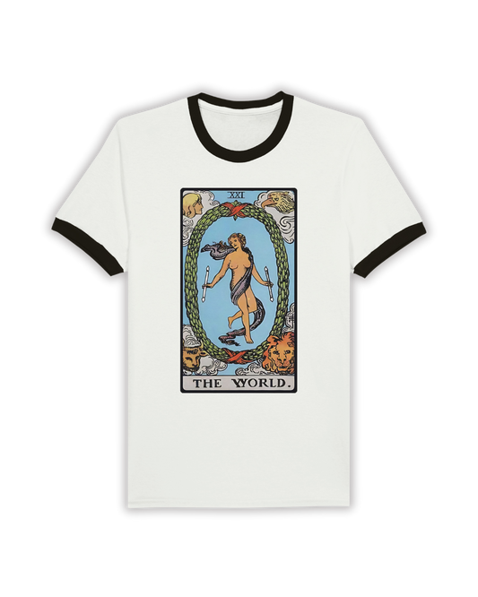 THE WORLD Tarot Card Ringer Shirt